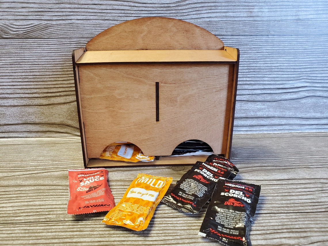 Sauce Small Packet Holder Laser Cut Wood to Go Containers Etsy