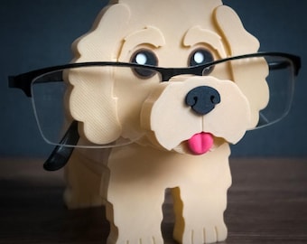 Doodle Puppy Decor 3D Printed Eyeglass Stand, Dog Glasses Holder, Eyewear Holder, Pet Lover Gift, Eyeglass Storage