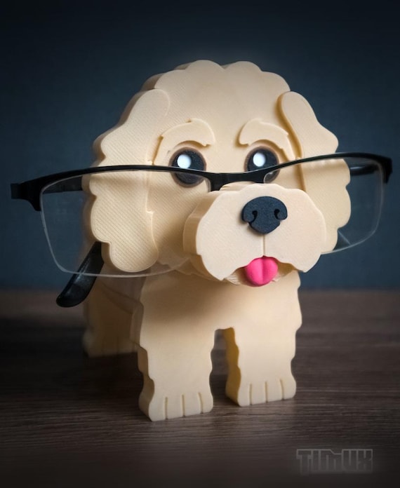 Doodle Puppy Eyeglass Holder | 3D Printed Dog Glasses Stand | Desk Organizer Gift for Dog Lovers
