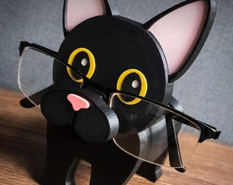 Cat Flow Eyeglass Holder | 3D Printed Cat Glasses Stand | Desk Organizer Gift for Cat Lovers