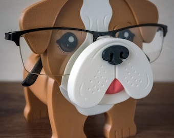 English Bulldog Eyeglass Holder | 3D Printed Dog Glasses Stand | Gift for Bulldog Lovers
