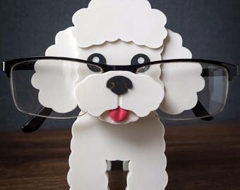 Poodle Eyeglass Holder | 3D Printed Dog Glasses Stand | Gift for Poodle Lovers