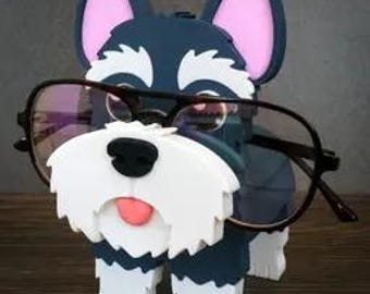 Schnauzer Eyeglass Holder | 3D Printed Dog Glasses Stand | Gift for Schnauzer Lovers