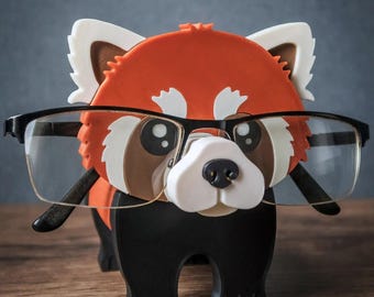 Red Panda Eyeglass Holder | 3D Printed Animal Glasses Stand | Gift for Red Panda Lovers