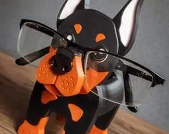 Doberman Eyeglass Holder | 3D Printed Dog Glasses Stand | Gift for Doberman Lovers