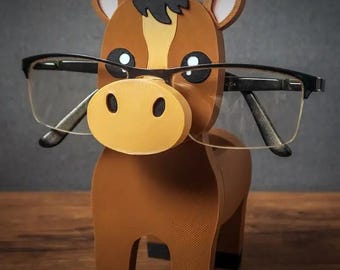 Horse Eyeglass Holder | 3D Printed Animal Glasses Stand | Gift for Horse Lovers