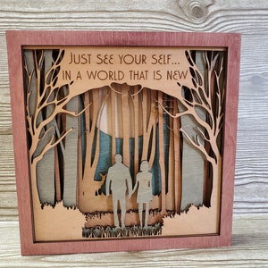 JW Paradise Shadow Box – &#39;Just See Yourself When All Is New&#39; – Framed Song 139 Gift