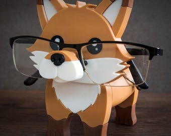 Red Fox Eyeglass Holder | 3D Printed Animal Glasses Stand | Gift for Fox Lovers