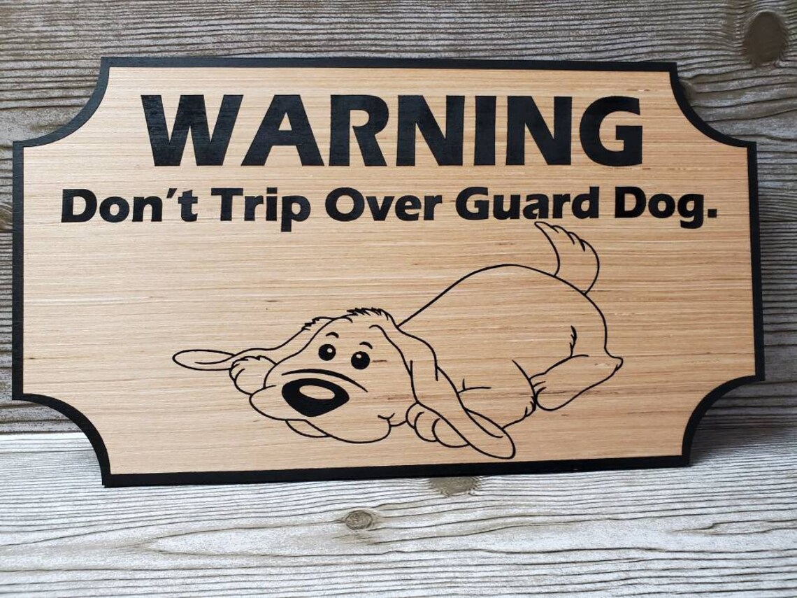 Guard Dog Sign / Bassett Hound Sign / funny cute ironic guard Etsy