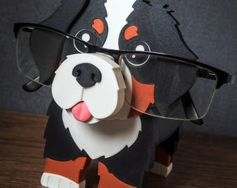Bernese Mountain Dog Glasses Holder — 3D Printed Eyeglass Stand, Dog Lover Gift, Cute Desk Decor for Bernese Fans