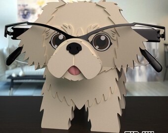 Pekinese Eyeglass Holder | 3D Printed Dog Glasses Stand | Gift for Pekinese Lovers