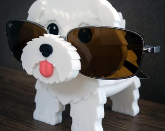 Maltese Eyeglass Holder | 3D Printed Dog Glasses Stand | Gift for Maltese Lovers