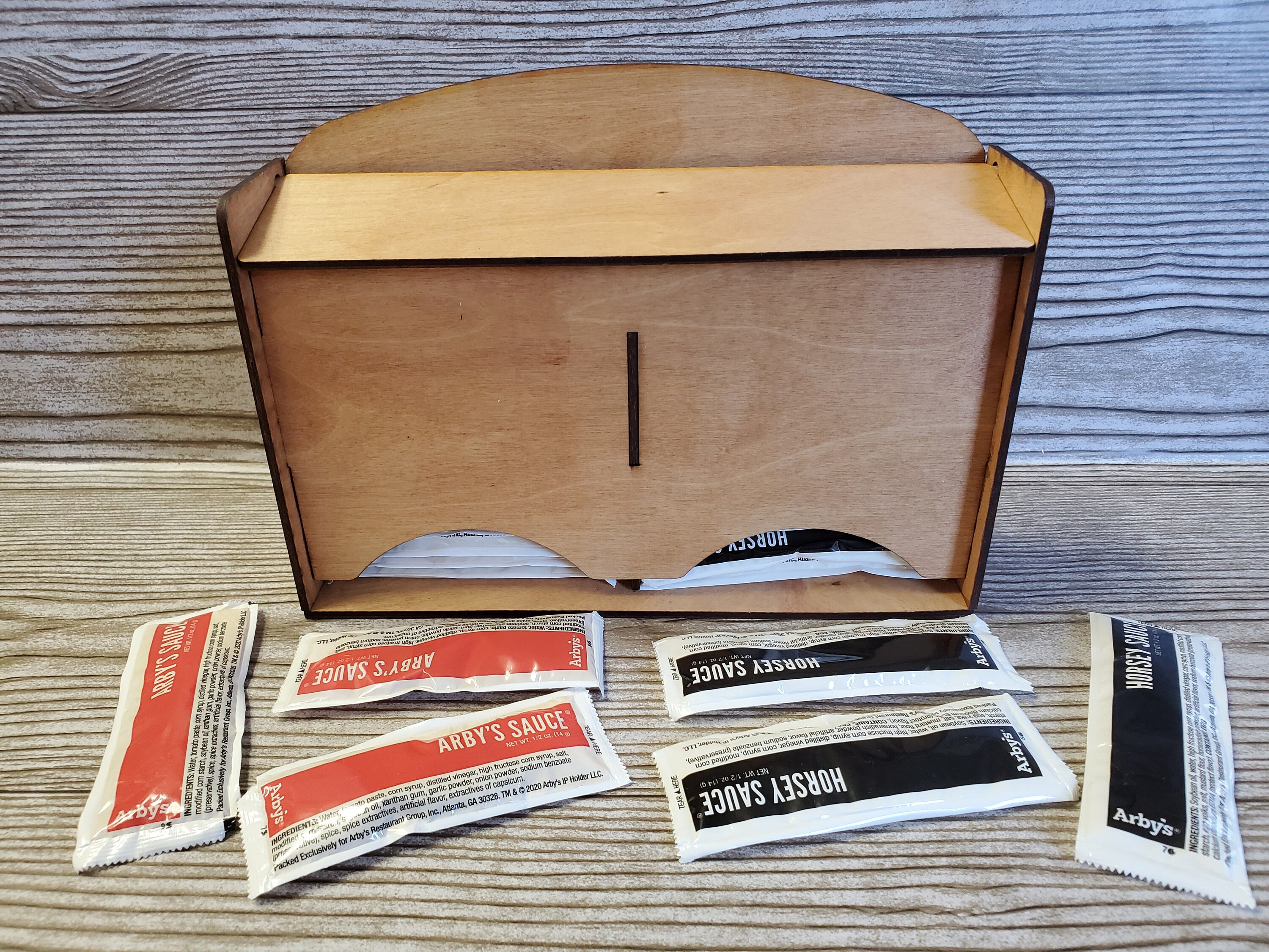 Sauce Large Packet Holder Laser Cut Wood To Go Containers Etsy