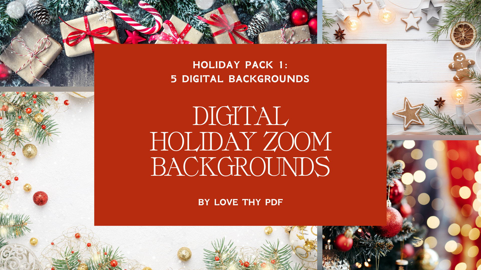 Zoom Holiday Background 5-pack #1 - High Quality Zoom Background