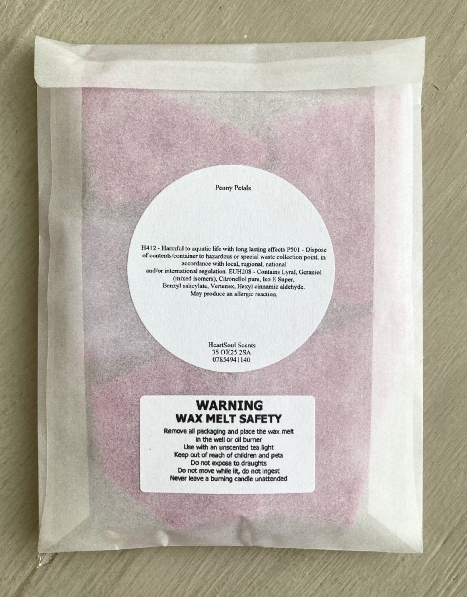 Peony Petals Wax Melt Brittle 40g Glassine Bag 100 Soy Etsy