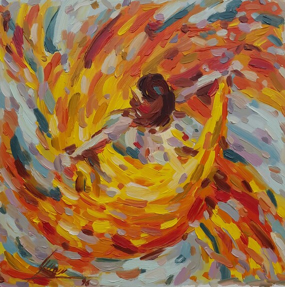 Original acrylic painting on cardboard Etsy