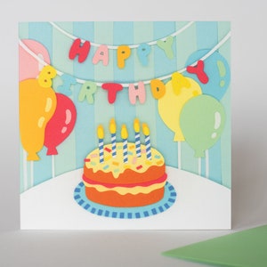 Retro Birthday Cake Card
