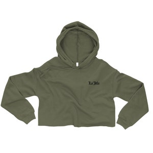 La Jefa Crop Hoodie - Zwart borduurwerk