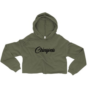 Chingona crop-hoodie