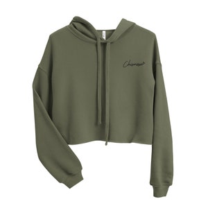 Chismosa Crop Hoodie - Zwart borduurwerk