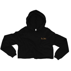 La Jefa Crop Hoodie - Gouden borduurwerk