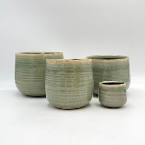 Handmade Mint Iris Large Houseplant Pot, D21cm, D18 cm, D15cm 4 sizes, Indoor Planter, Mothers day Gifts, christmas gift
