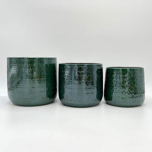 ceramic plant pot green