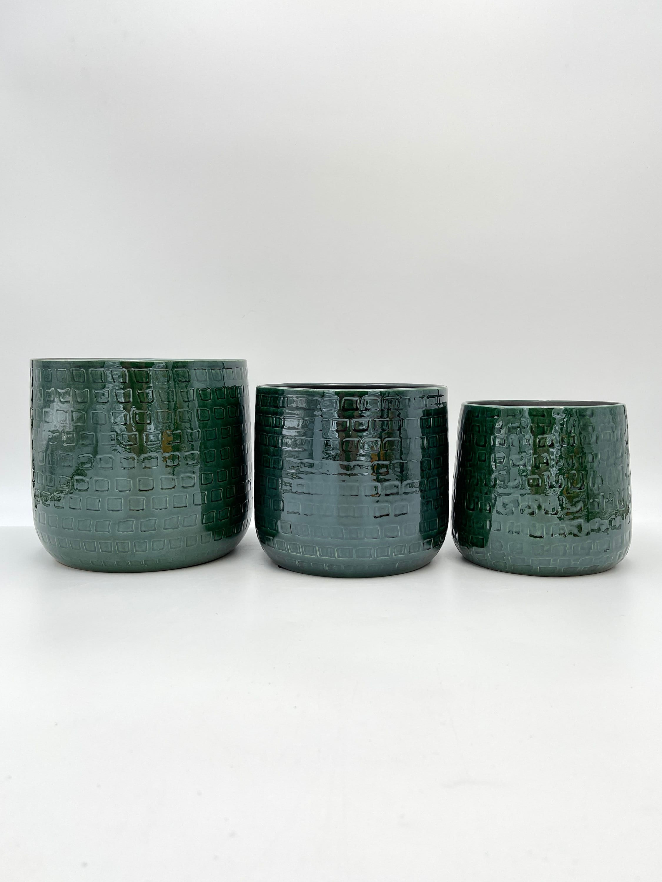 Handmade Emerald Green Patterned Ceramic Pot, Eye Cather Planter, House Plant Pot,D28cm, D24, D19 cm, 17 cm, 15 cm, sizes, Christmas Gifts