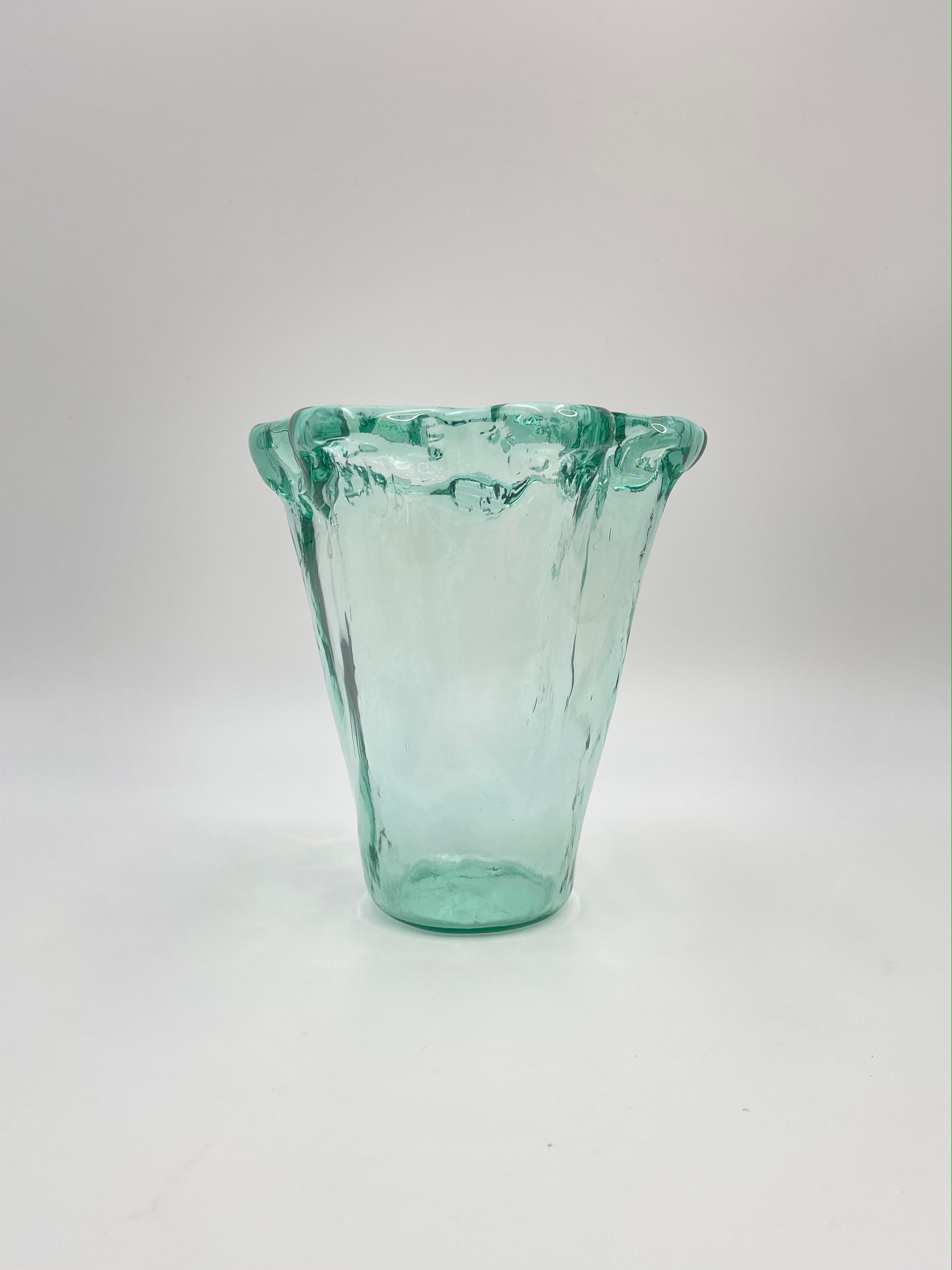 Handmade Vintage Clear Light Blue Vase 20 cm Bottle Flower Etsy