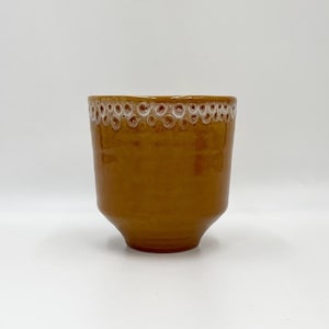Handmade Otis Plant Pot, 16 cm, Green, Ochre Yellow, or teal, petrol blue, colours available