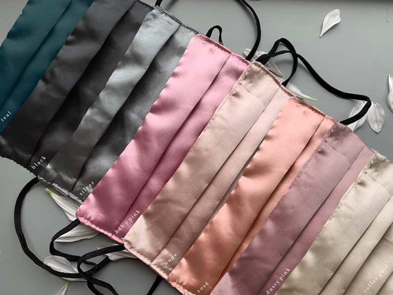 SET OF 3 Face Mask Made in USA Silk Satin Adult Face Mask Etsy