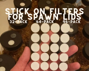 Mushroom Filter Stickers for Liquid Culture / Spawn Jar (32 Sheet) - Autoclavable Filter Disc Patch