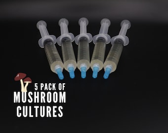 5 Gourmet Mushroom Liquid Cultures - FREE SHIPPING - 30 Kinds