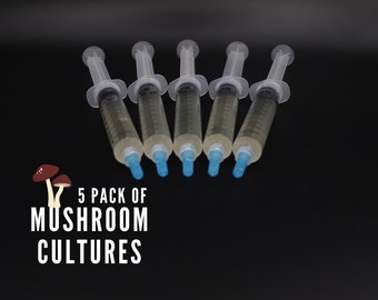 5 Gourmet Mushroom Liquid Cultures - 30 Kinds