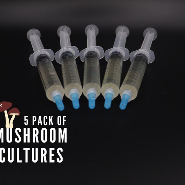 5 Gourmet Mushroom Liquid Cultures - FREE SHIPPING - 30 Kinds