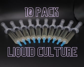 Gourmet Mushroom Liquid Culture 10 Pack - FREE SHIPPING - 30 Kinds