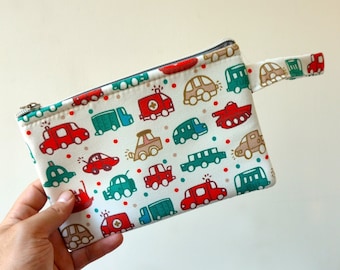 Kids Name Pencil Pouch · School Supplies | Personalized Pencil Case | Cotton School Pouch | Cars Zipper Pouch | Boys Pencil Case