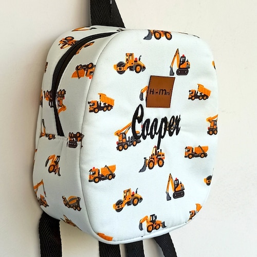 Toddler Kid Backpack Boys Digger Truck Tractor Bag School Etsy