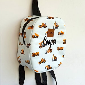 Toddler Kid Backpack Boys, Digger Truck Tractor Bag, School Book Backpack, Personalized Baby Gifts