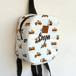 Toddler Kid Backpack Boys, Digger Truck Tractor Bag, School Book Backpack, Personalized Baby Gifts