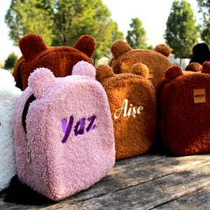 Personalized Girls Backpack, Custom Toddler Girl Birthday Gift, Teddy Daycare Book Bag, Boy Girl Backpack Name, Embroidered Gift For Baby