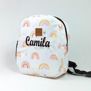 Sac à dos arc-en-ciel pour tout-petit, sac à dos personnalisé pour fille, sac à dos préscolaire, cadeaux pour enfants, sac à dos brodé, cadeau bébé fille