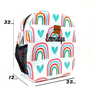 Rainbow Toddler Backpack | Personalized Gift for Kids | Preschool Small ...