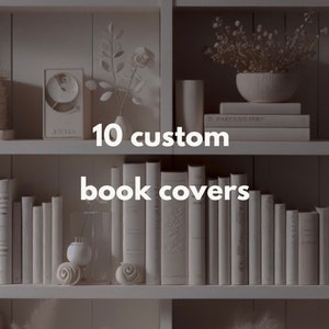 Personalized Book Cover Design Dust Jacket Minimalistic Library Zen Home Decor Interior Design White Centerpiece Wedding Simple Custom Made