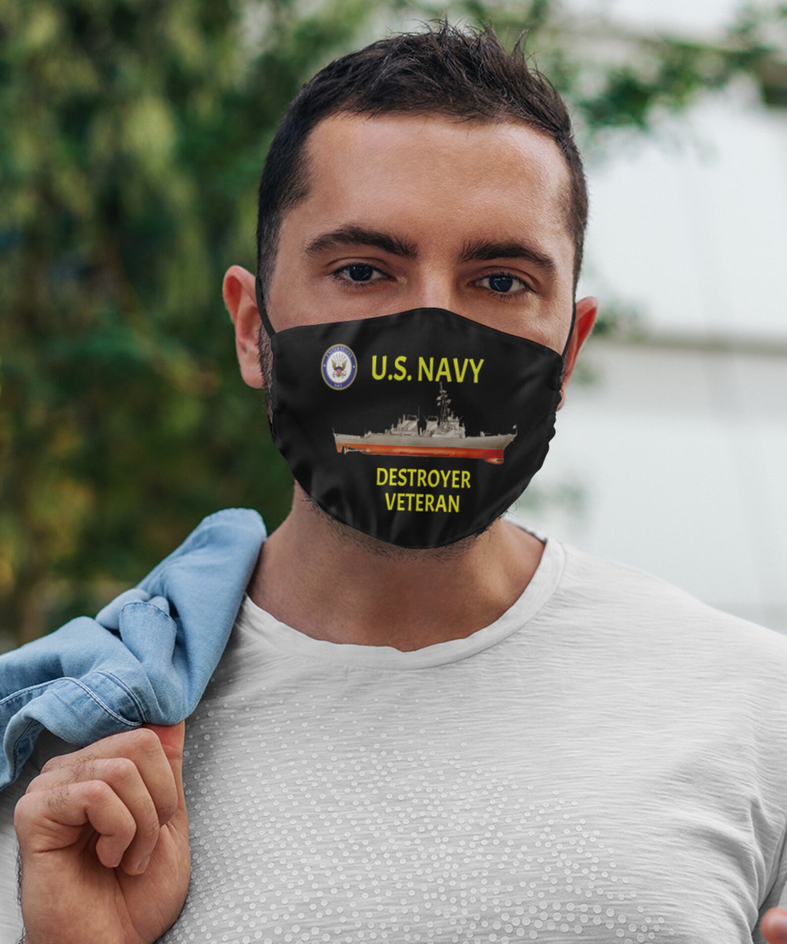 U.s. navy destroyer veteran face mask machine washable Etsy