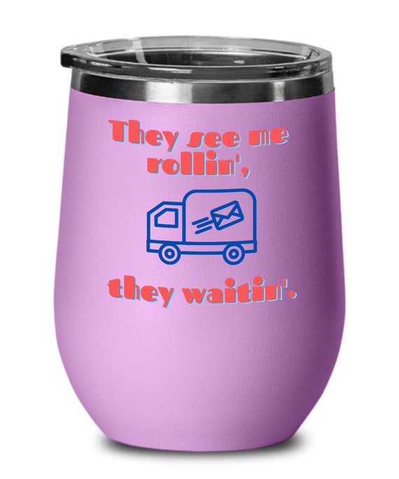 Postal worker gifts they see me rollin birthday christmas gift idea for men women travel mug