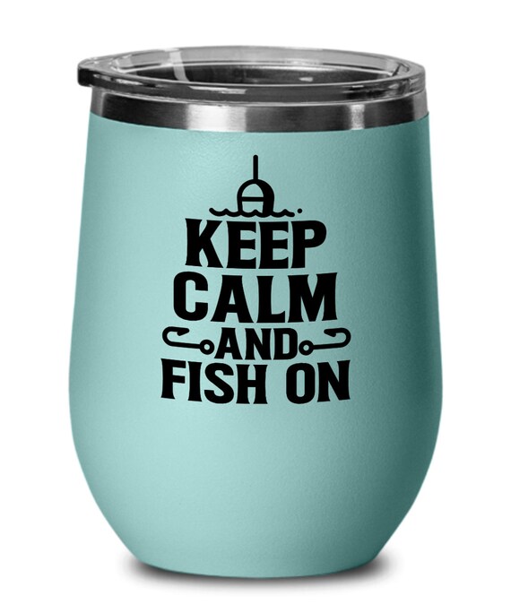 Buy Fishing Gifts Keep Calm and Fish on Birthday Christmas Gift Idea for Men  Women Wine Glass Online in India 