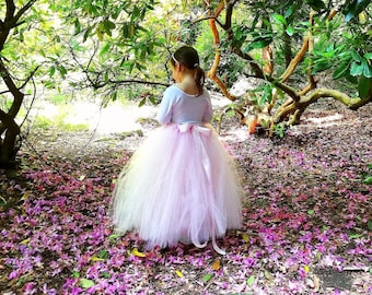 Light Pink Flower Girl Tutu Skirt, Wedding, Birthday, Special Occasion Tutu, Full Length, Knee Length, 39 Colour Options Available