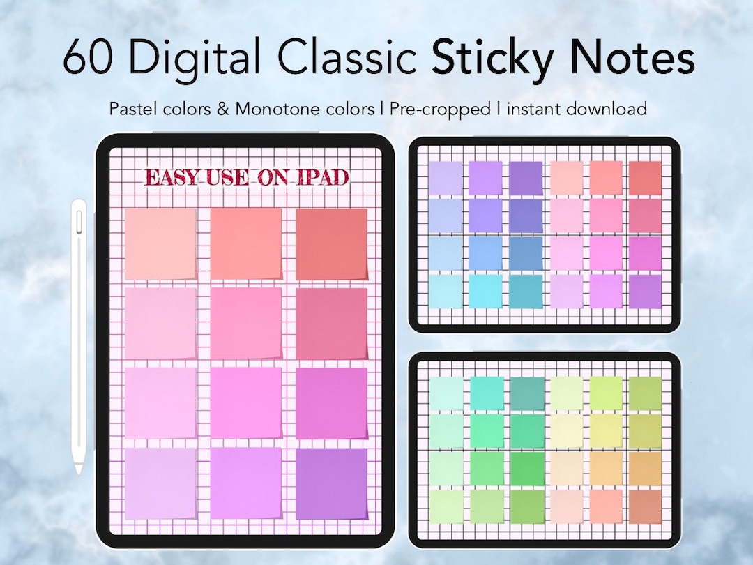 60 PNG Digital Post-it , Digital Sticky Notes , Digital Sticker, Paper ...