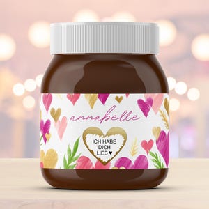 Etiket met krasloten | bijv. voor Nutella | Liefde | Personalisatie met gewenste tekst | Valentijnsdag | Valentijnsdagcadeau | Geschenk